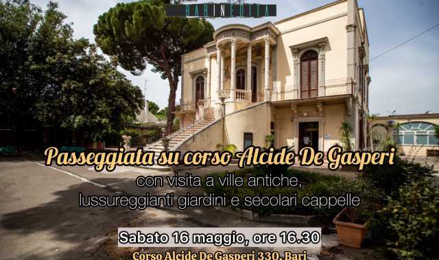 Passeggiata su corso Alcide De Gasperi con visita a ville antiche, lussureggianti giardini e secolari cappelle